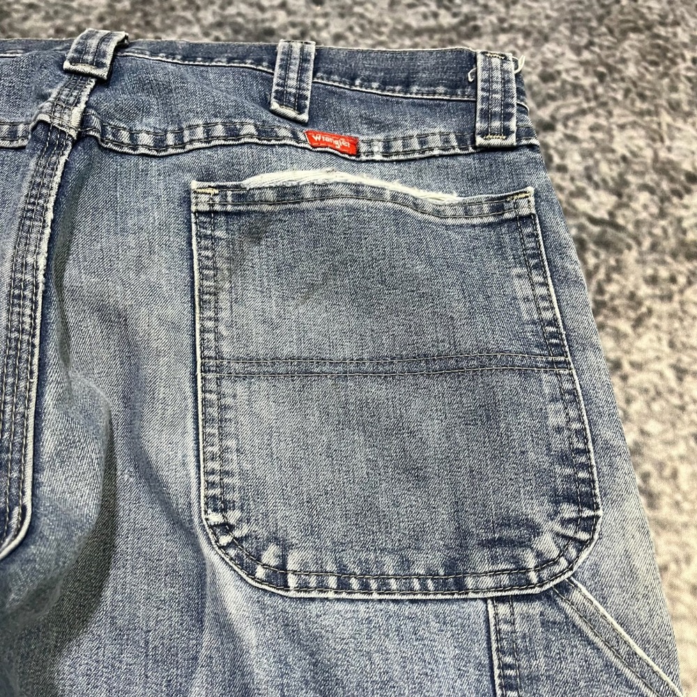 Wrangler Carpenter Jeans 34x30 Blue Distressed Faded Workwear Vintage‎ 2000s - Picture 4 of 16